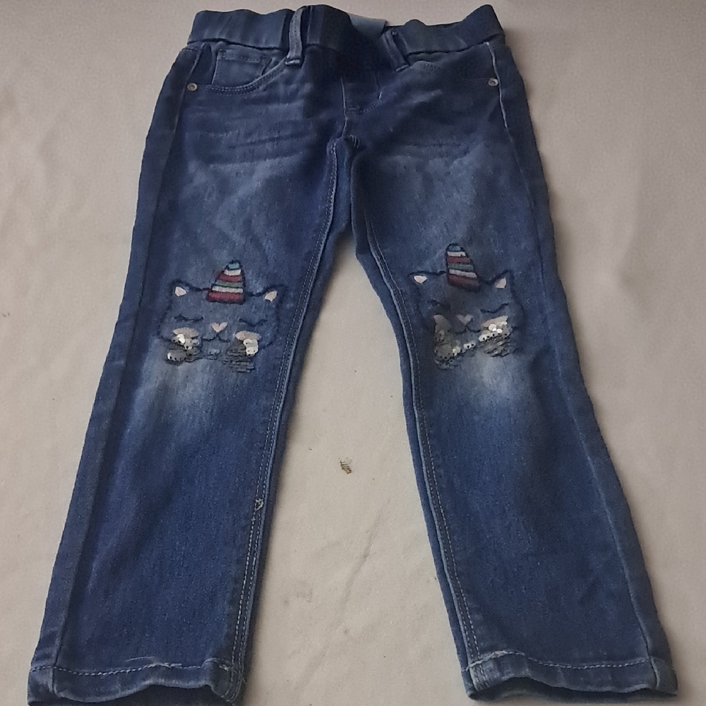 Blue Ink Classic Blue Distressed Straight-Leg Jeans